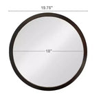 Specchio da Parete Rotondo per Bagno 20x20 Pollici, Specchio da Toilette Moderno da Parete con Cornice in Legno per Bagno, Camera da Letto