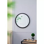 Specchio da Parete Rotondo per Bagno 20x20 Pollici, Specchio da Toilette Moderno da Parete con Cornice in Legno per Bagno, Camera da Letto