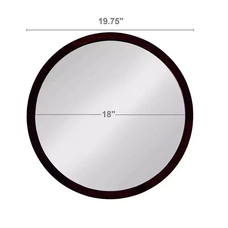 Specchio da Parete Rotondo per Bagno 20x20 Pollici, Specchio da Toilette Moderno da Parete con Cornice in Legno per Bagno, Camera da Letto