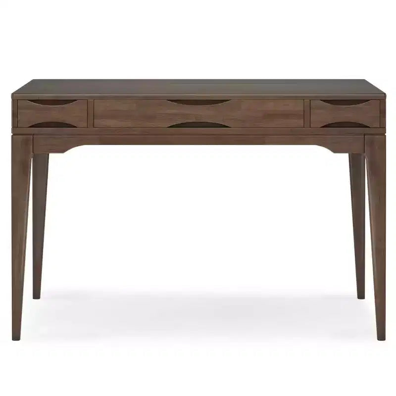 Scrivania piccola Pearson, marrone noce, stile direzionale da 48", vassoio per tastiera, schedario