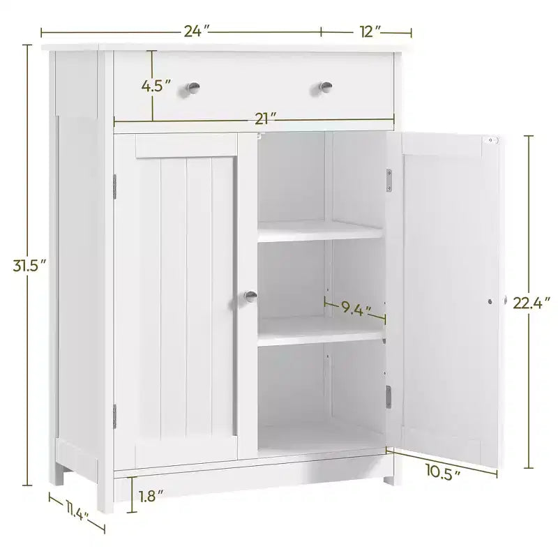 Mobiletto da bagno in legno con ripiano regolabile