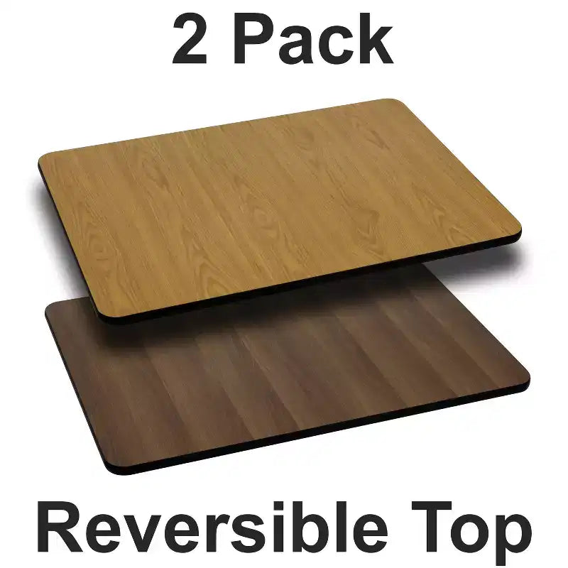 2 Pack 24'' x 42'' Rectangular Table Top with Reversible Laminate Top