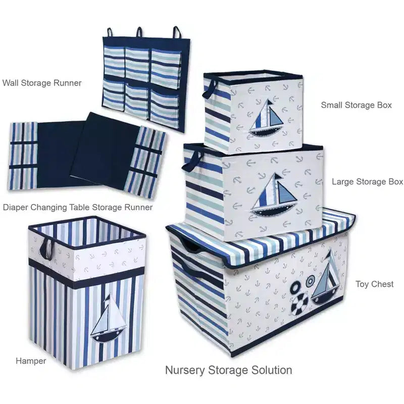 Little Sailor Laundry Hamper with Wooden Frame